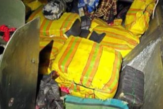 Carga de drogas apreendida em operação policial.