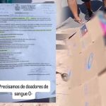 Documento de solicitação de doação de sangue para Adricélia de Souza Picanço, tipo O negativo.