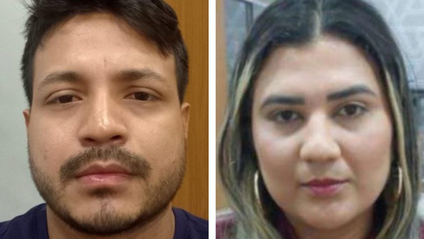Dois suspeitos de golpes contra empresas em Manaus: um homem e uma mulher.