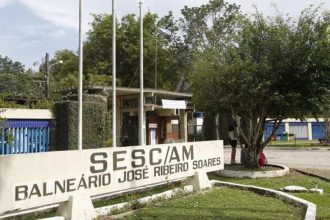 Entrada do SESC/AM Balneário José Ribeiro Soares em Manaus, Amazonas.