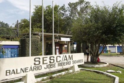 Entrada do SESC/AM Balneário José Ribeiro Soares em Manaus, Amazonas.