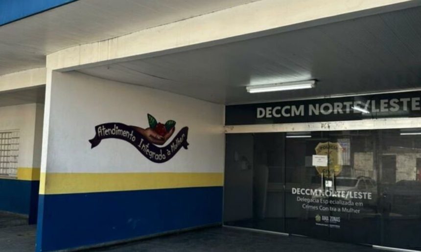 Fachada da Delegacia Especializada em Crimes contra a Mulher (DECCM) Norte/Leste em Manaus.