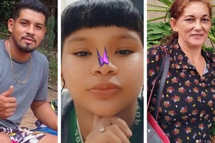 Fotos de três pessoas desaparecidas em Manaus divulgadas pela polícia.