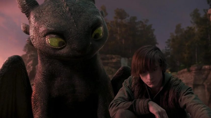 Hiccup com Banguela em 'Como Treinar o Seu Dragão'.