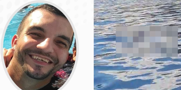 Imagem colorida mostra identidade e corpo de pessoa no Igarapé do São Raimundo