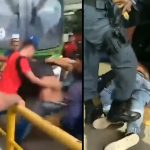 Jovem é agredido por populares após suspeita de furto em terminal de ônibus.
