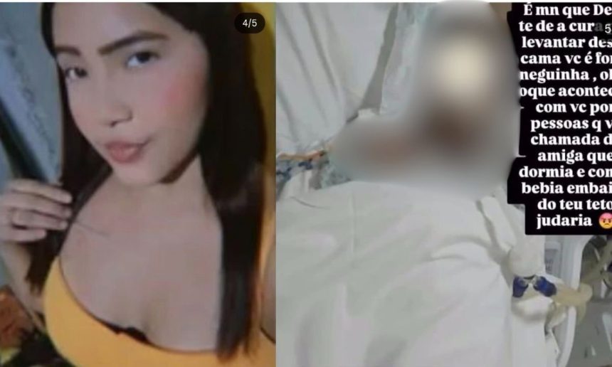 Jovem Samara internada na UTI após agressão em Manaus.