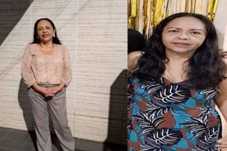 Mulher desaparecida, Adriana Kiê Hara, em duas fotos: uma posando e outra em ambiente interno.