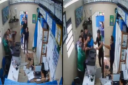 Professor esfaqueia diretor em escritório após desconto salarial por faltas.