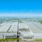Vista aƩrea da fƔbrica da Samsung em Manaus, Brasil.