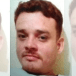 Imagem colorida mostra foto de suspeito de feminicídio