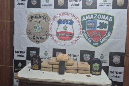 Apreensão de drogas: 11 tabletes de maconha do tipo skunk apreendidos pela polícia.