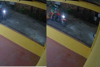 Câmera de segurança flagra assalto a jovem em motocicleta