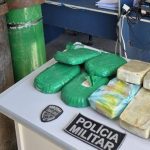 Drogas apreendidas dentro de cilindro de oxigênio pela Polícia Militar.
