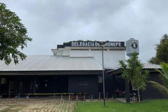 Fachada da Delegacia de Polícia de Runepé.