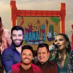 Festival #SouManaus Passo a Paço 2025 com artistas e logotipos.