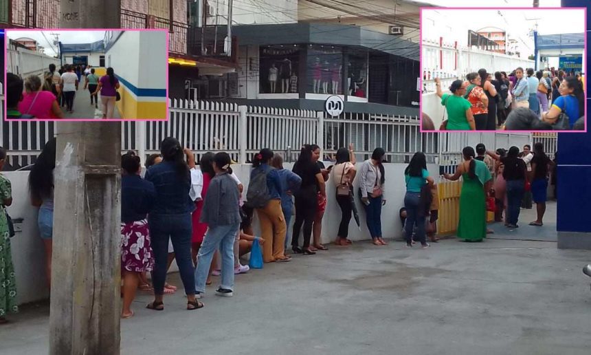 Filas de mulheres em Tefé aguardando consulta com ginecologista.