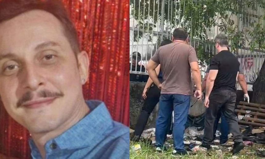 Foto de Manuel Guedes Brandão Neto, psicólogo de Manaus, com cena de investigação ao fundo.