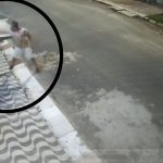 Imagem de câmera de segurança mostra homem agredindo mulher em Parintins.