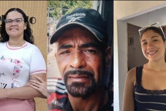 Imagens de três pessoas desaparecidas em Manaus divulgadas pela polícia.