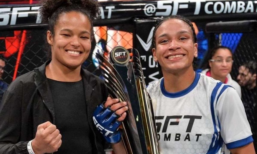 Natália Oliveira da Silva com troféu no SFT Combat