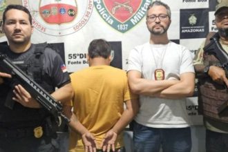 Polícia apresenta suspeito de crime em Fonte Boa, Amazonas.