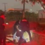 Polícia em local de crime após morte de Gerly Martins da Silva.