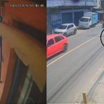 Vídeo mostra atropelamento de homem e bebê por carro desgovernado.