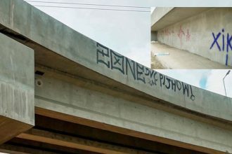 Viaduto Rei Pelé sofre novo ato de depredação