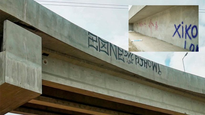 Viaduto Rei Pelé sofre novo ato de depredação