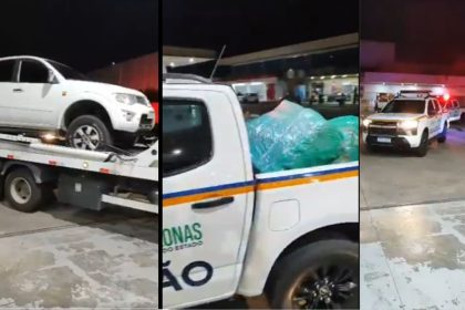 Apreensão de drogas: caminhonete com drogas apreendida pela polícia em Manaus.