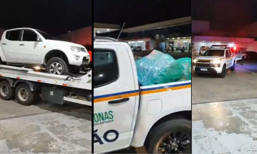 Apreensão de drogas: caminhonete com drogas apreendida pela polícia em Manaus.