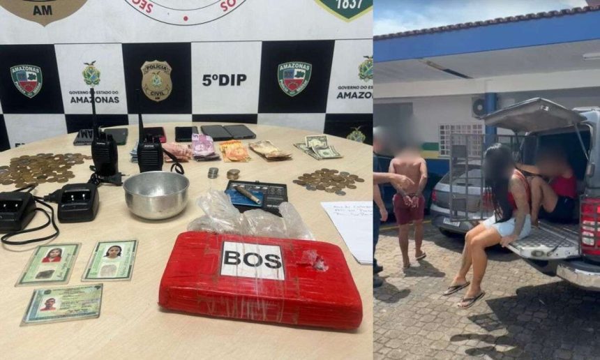 Apreensão de drogas e prisões em operação policial em Manaus.