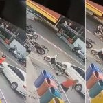 Câmeras de segurança de supermercado em Manaus registram agressão a cachorro.