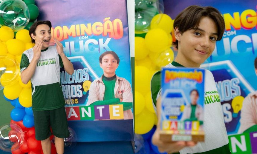 Dante Carvalho de Castro comemora sua participação no 'Domingão com Huck'