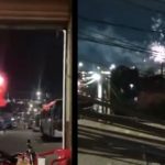 Foguetório em Manaus: fogos de artifício iluminam o céu noturno.