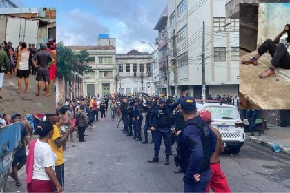 Guarda Municipal de Manaus usa spray de pimenta contra ambulantes em ação no Centro.