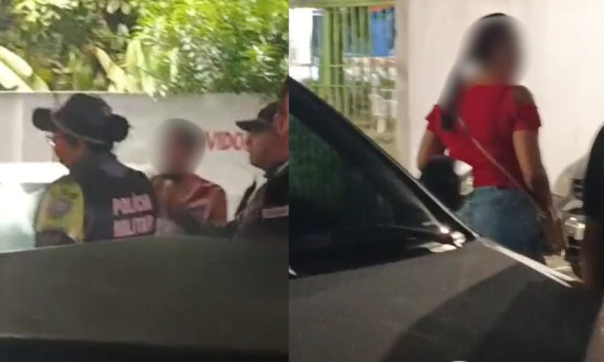 Polícia Militar prende homem após agressão a mulher em estacionamento.