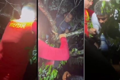 Resgate de homens após naufrágio no Rio Maués-Açu