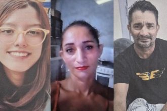 Retratos de três pessoas desaparecidas em Manaus, divulgados pela Polícia Civil.