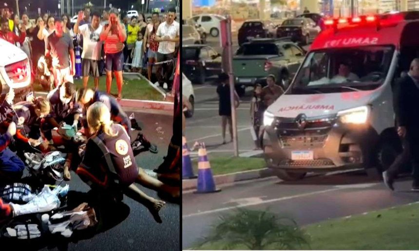 Socorristas atendem vítima de choque elétrico em estacionamento