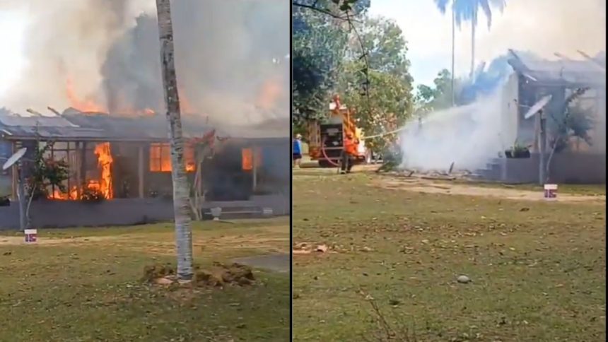 Incêndio destrói casa em fazenda em Itacoatiara