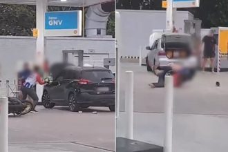 Briga de trânsito termina em pancadaria em posto de combustíveis em Manaus