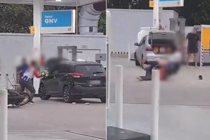 Briga de trânsito termina em pancadaria em posto de combustíveis em Manaus