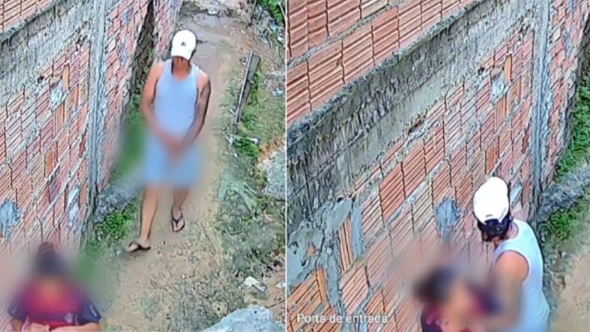Câmera flagra homem tentando estuprar adolescente em beco na zona leste de Manaus
