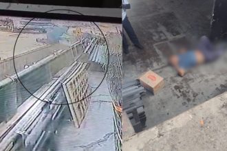 Câmera registra trabalhador caindo ao embarcar mercadoria no porto de Manaus