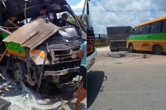 Câmera registra exato momento da colisão entre 'Amarelinho' e caçamba em Manaus