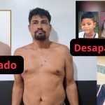 Foto de homem investigado por suspeita de sequestro, ao lado de fotos de crianças e mulher 'desaparecidas'