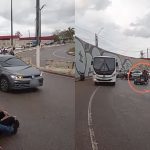 Acidente com motociclistas na via de acesso ao Aeroporto de Manaus.