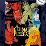 Capa de quadrinho 'A Última Flecha' com personagens e design estilizado